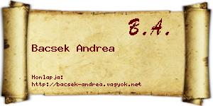 Bacsek Andrea névjegykártya