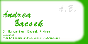 andrea bacsek business card